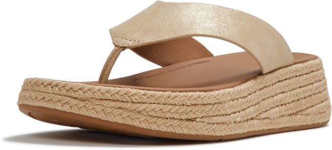 FitFlop FitFlop F-Mode Espadrille Shimmersuede Toe-Post Sandals - Maat 43