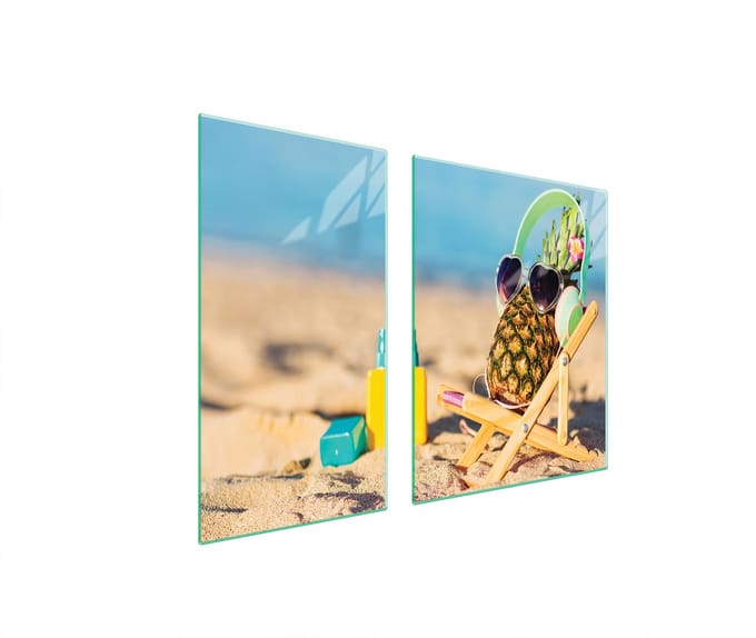 TMK ArtDeko Serie - Ananas Kookplaatbescherming - Glas - 90x52cm - Multifunctioneel