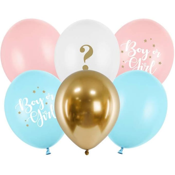 Gender Reveal Geboorte Ballonnen Mix (6st)