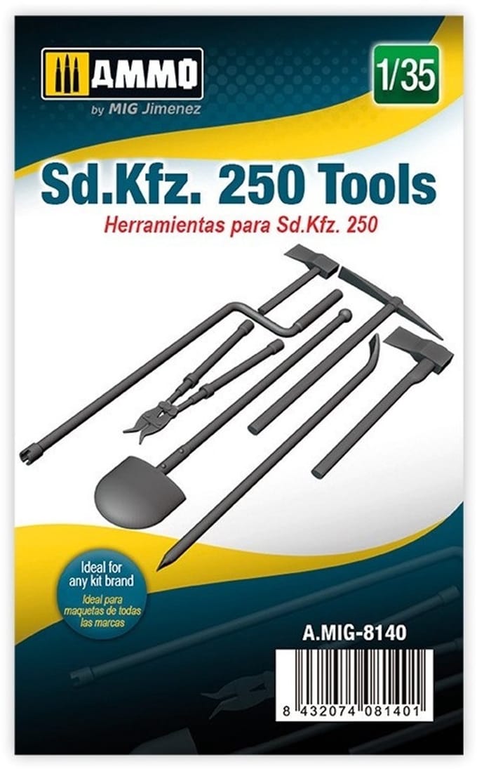 AMMO by Mig Jimenez Modelbouwpakket - AMMO MIG 8140 SD.KFZ. 250 Tools Resin onderdeel - 1:35 - Modelbouw