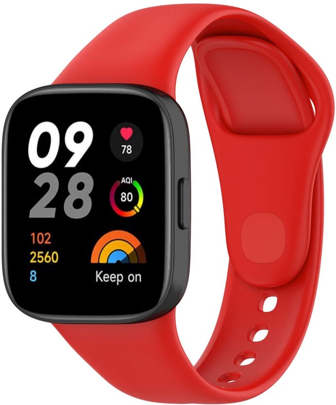 By Qubix - Siliconen bandje - Rood - Geschikt voor Xiaomi Redmi Watch 3