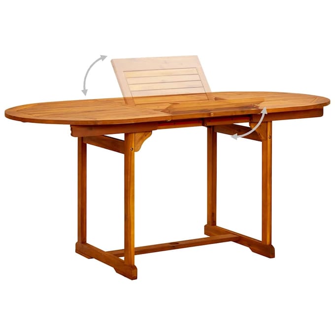 vidaXL - Tuintafel - (120-170)x80x75 - cm - massief - acaciahout