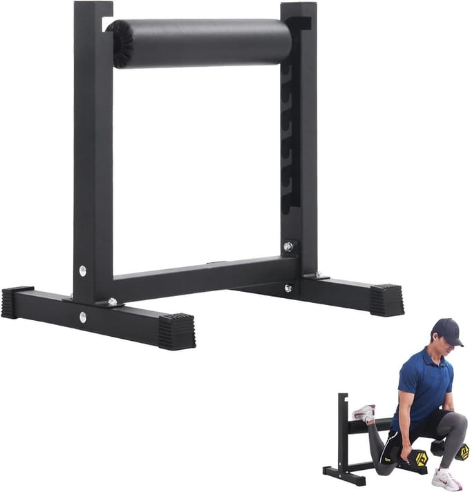 Split Squat Stand - Oefenrek Benen - Onderlichaam Trainen - 7 Hoogte Niveaus - 22 lbs - Zwart
