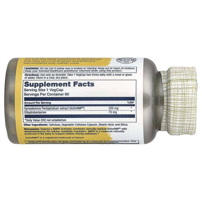 Solaray, Activateur AMPK avec Dihydroberbérine, 60 Capsules Végétales