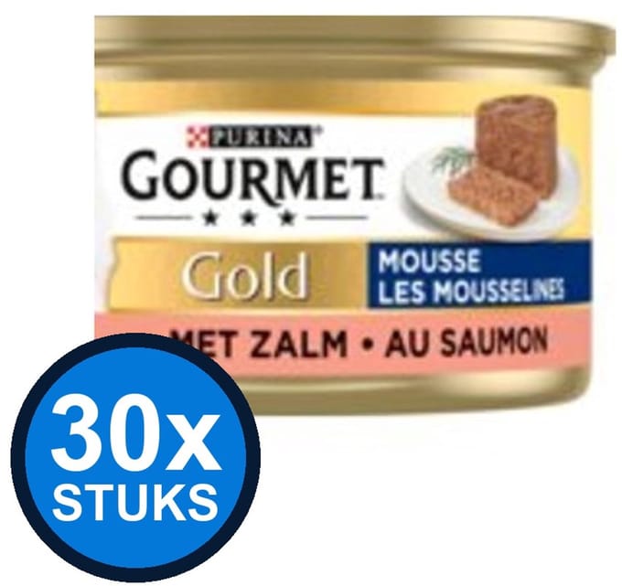 30x Gourmet - Gold Mousse Zalm - Kattenvoer Natvoer - 85 g
