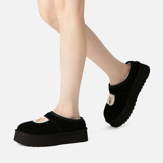 EVER AU Australië Vrouwen Pluizige Enkels Platform Slippers
