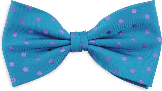 We Love Ties - Strikken - Strik Satin Dot - turquoise / paars
