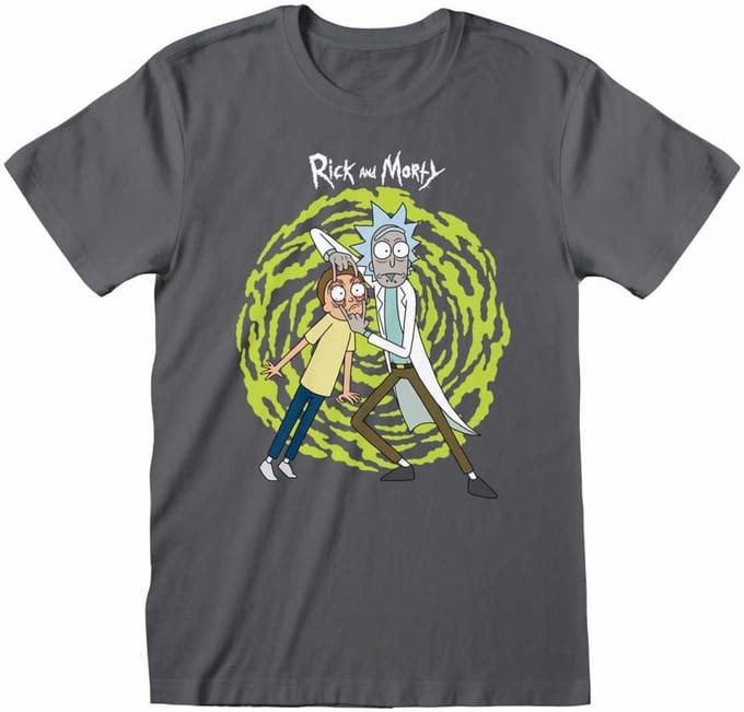 Rick and Morty Spiral T-Shirt RNM00393TSC Grey-XL