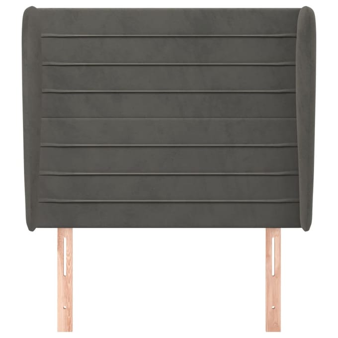 vidaXL - Hoofdbord - met - randen - 103x23x118/128 - cm - fluweel - donkergrijs