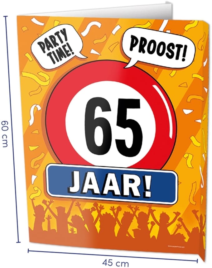 Window signs - 65 jaar