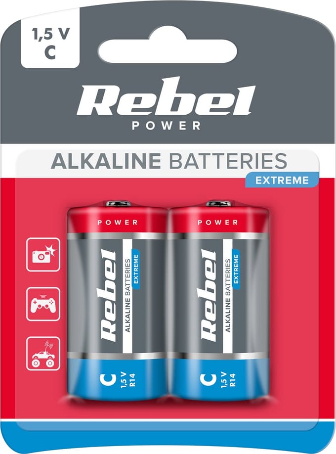 Rebel Extreme - Alkaline Batterij - LR14 - 1,5 V - 2 Stuks