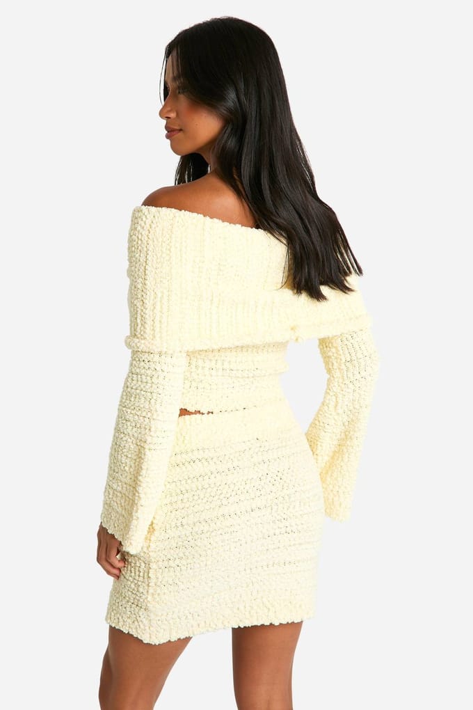 boohoo Dames Petite Boucle Mini Rok | Boter | Maat: Medium
