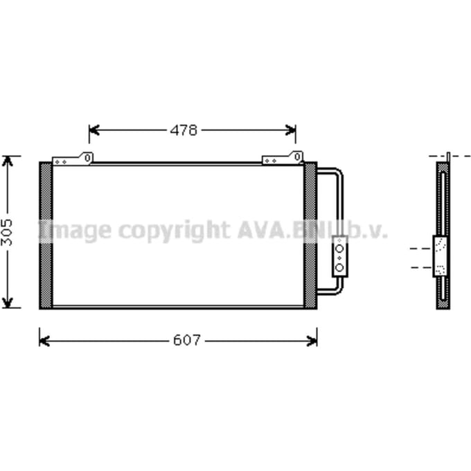 Condensator, airconditioning AVA COOLING AU5139 AVA