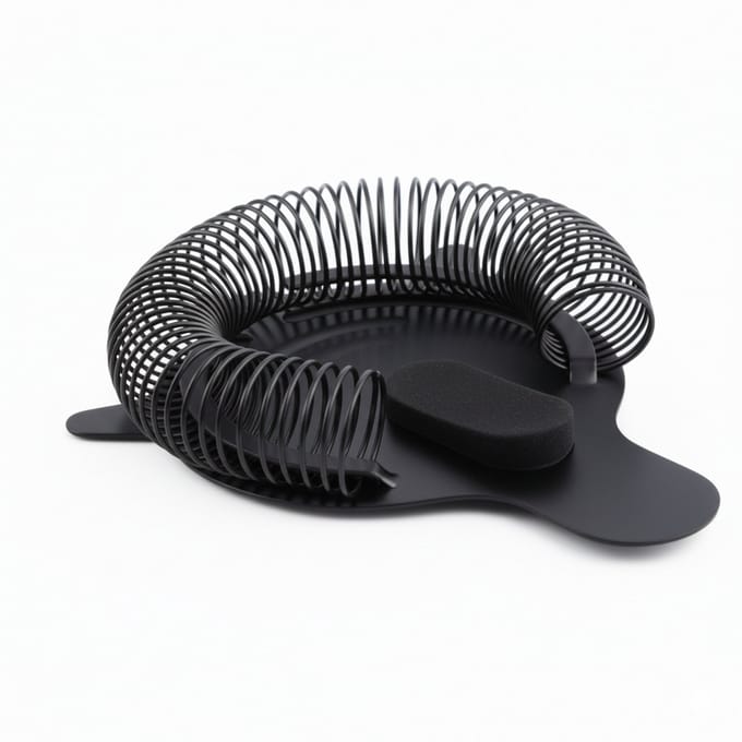 Cocora Cocktailzeef - Strainer - RVS - Cocktail Zeef - 8 x 8 x 2,5 cm - Zwart