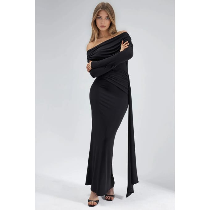 Asymmetrische Bodycon Maxi-jurk met Split