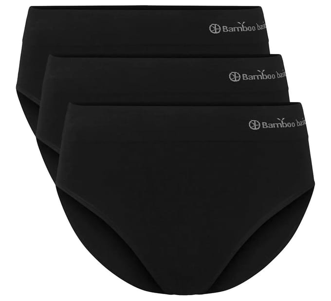Bamboo Basics Naadloze Slip Belle - 3-pack - Zwarte Slip - Maat S - Bamboe Ondergoed Dames Naadloos - Bamboe Slips
