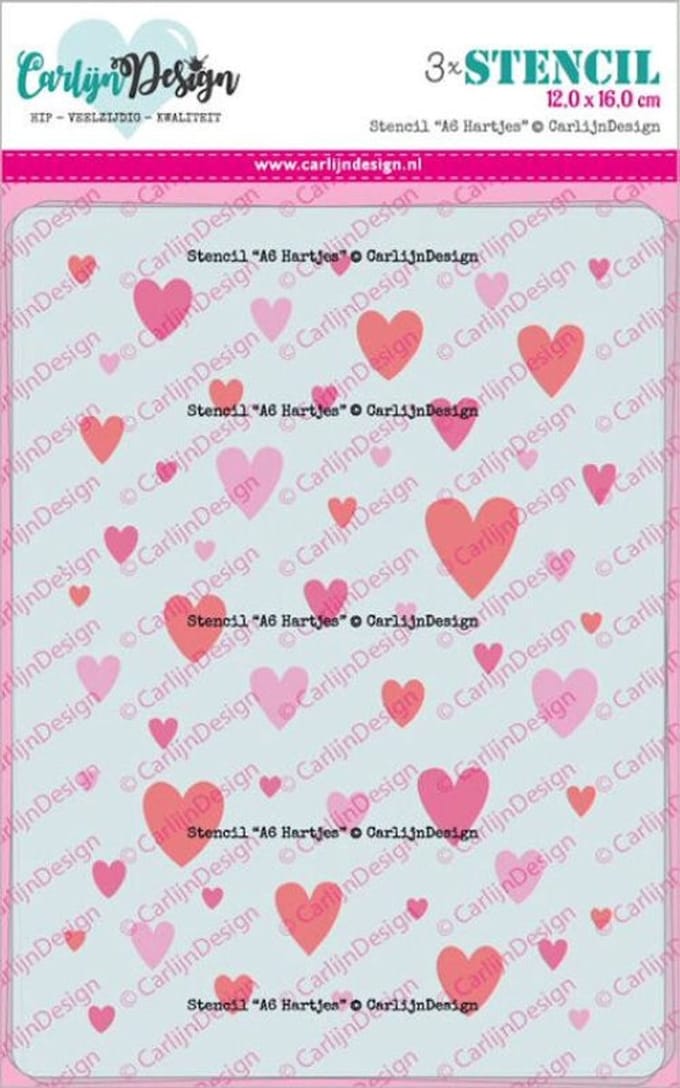 CarlijnDesign stencil A6 Hartjes