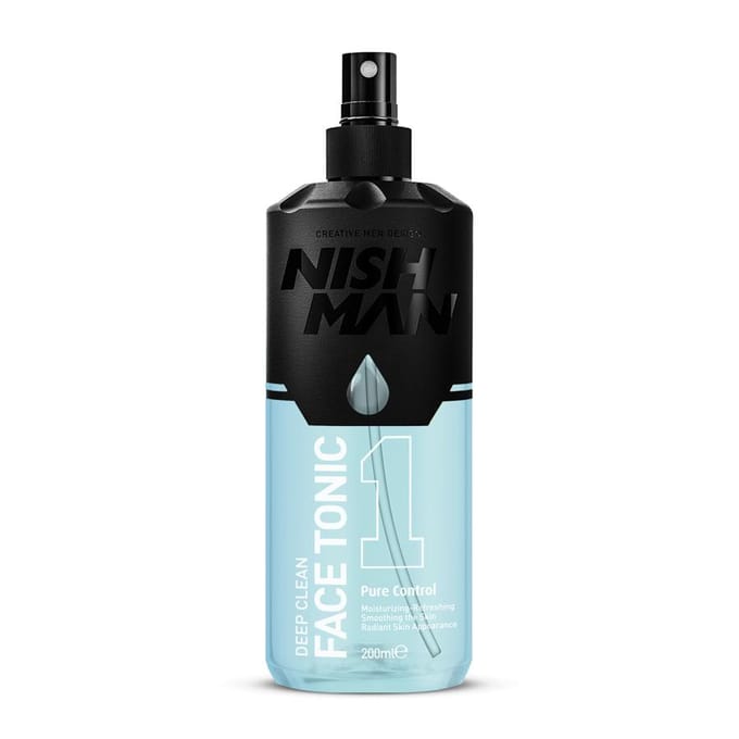 Nishman Face Tonic No.1 Pure Control 200ml, Diepe Reiniging voor Heren