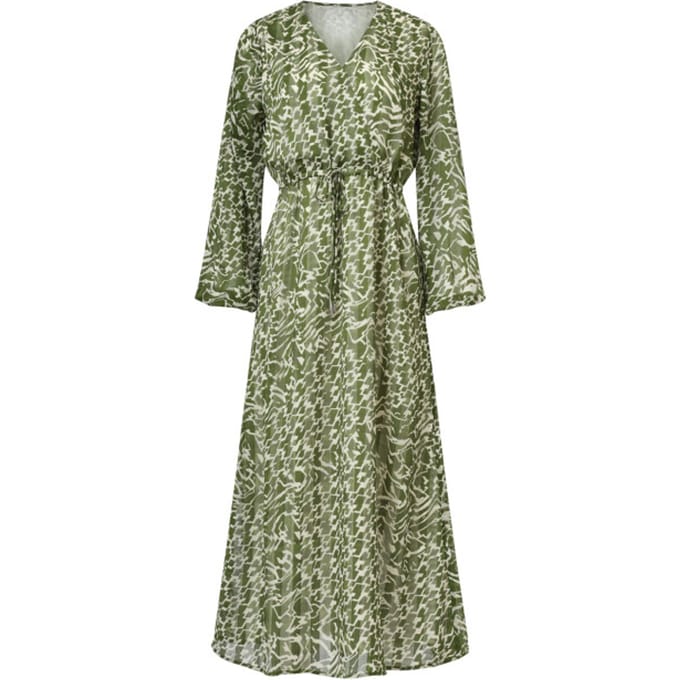 Smashed Lemon Abstracte jurk in army en sand |