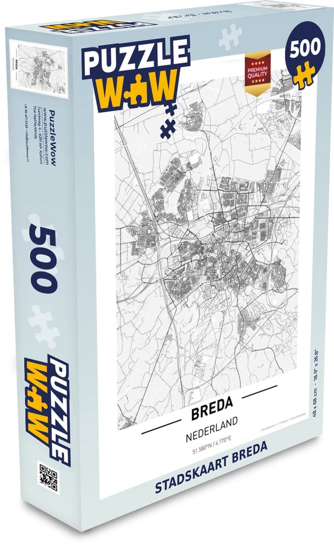 Puzzel Stadskaart Breda - Legpuzzel - Puzzel 500 stukjes - Plattegrond