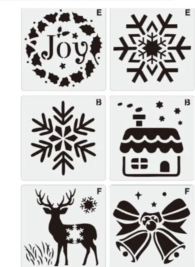 Akyol Tekensjablonen Kerst - 6 stuks voor creativiteit en feestdagen - Makkelijk