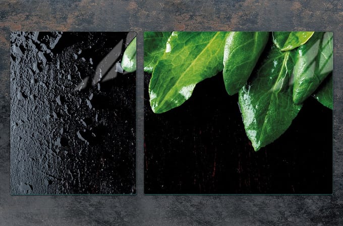 TMK ArtDeko - Snijplank - 100x52 cm - Hartglas - Basilicum Print