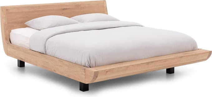 Goossens Bedframe Denzo, 180 x 200 cm Hout Eiken olie wit
