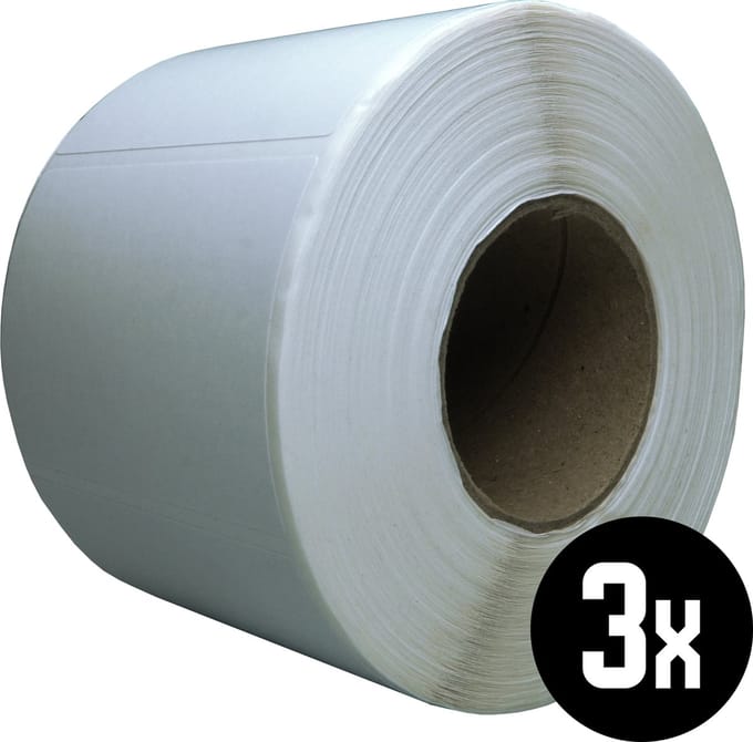 DULA Compatible Zebra Labels 70x50mm - 1000 etiketten per rol - kern 45mm - Wit - Permanent - 3 rollen