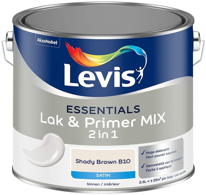 Levis - Essentials Lak & Primer Mix - Shady Brown B10 - Mengverf - 2,5 L