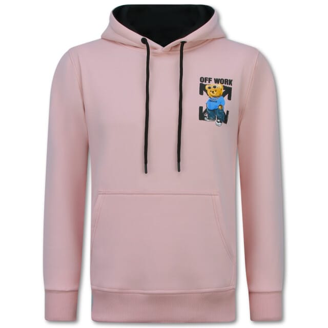 Oversized Hoodie Heren met Capuchon - Off Work - Dik Geweven - 5989 - Roze