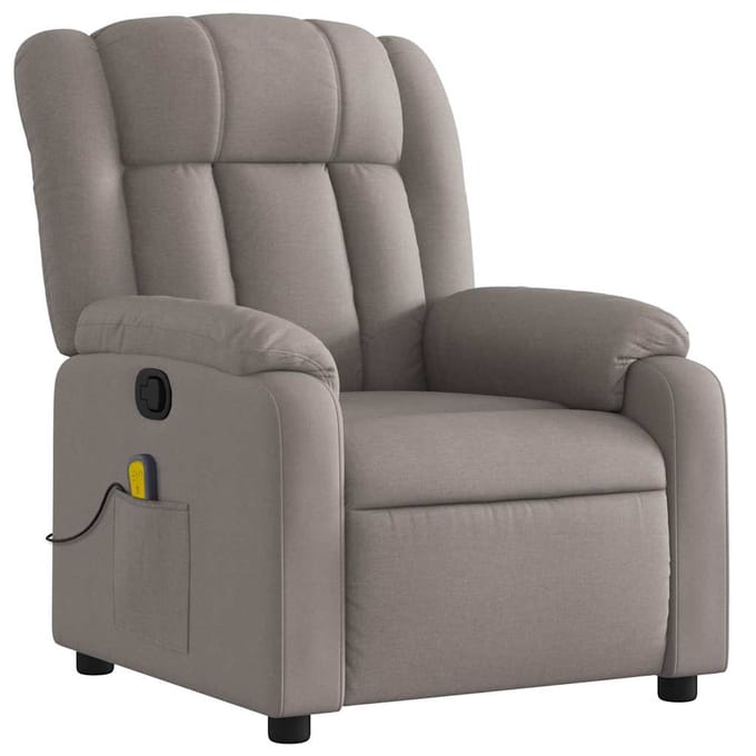 vidaXL - Massagestoel - verstelbaar - stof - taupe