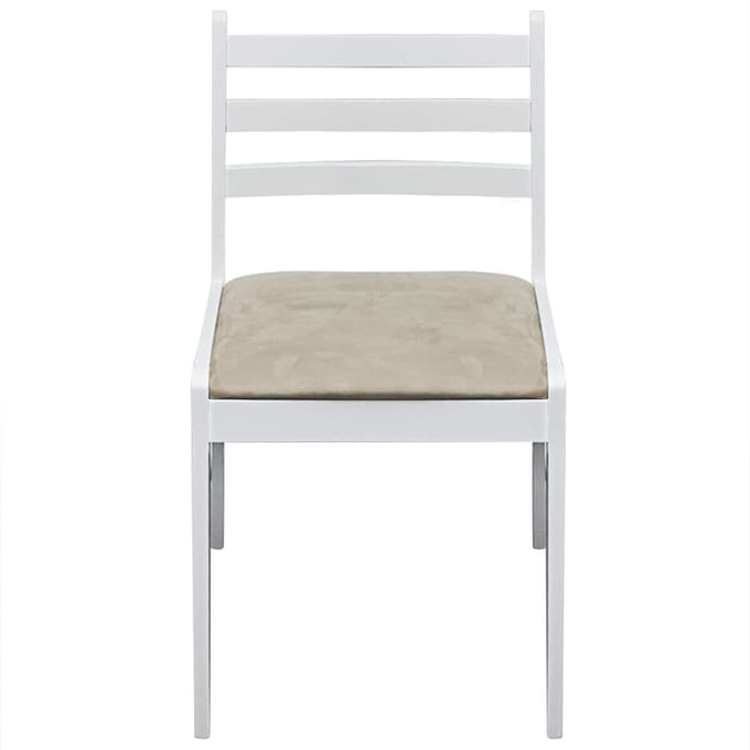 vidaXL - Eetkamerstoelen - 4 - st - massief - rubberwood - en - fluweel - wit