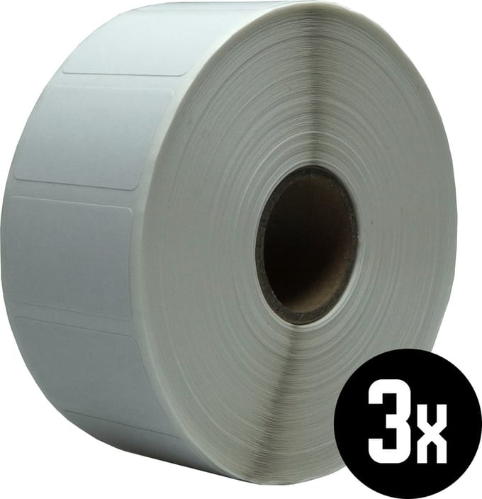 DULA Zebra kompatible Etiketten, 32 mm x 19 mm, Weiß, Permanent, Kern 25 mm, 3 Rollen, 2000 Etiketten pro Rolle