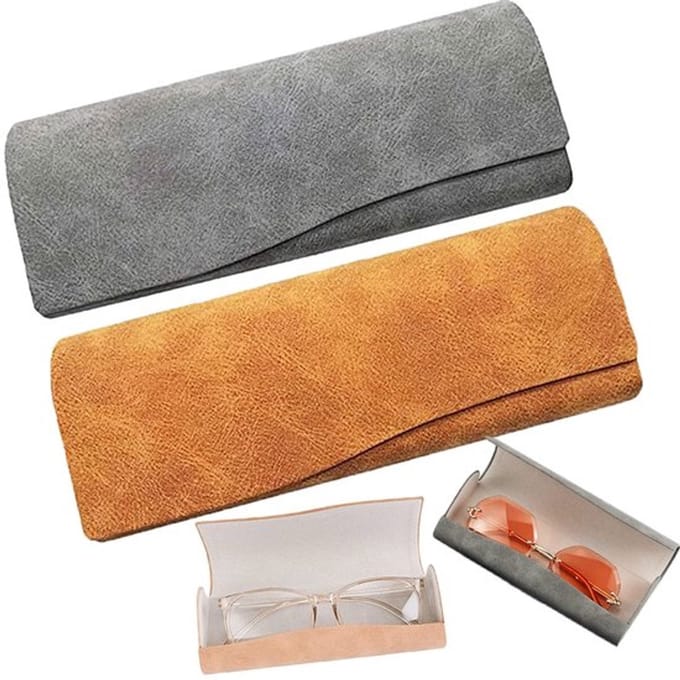 Allecto - Leer Brillenkoker - Draagbare Brilhouder - Retro Design