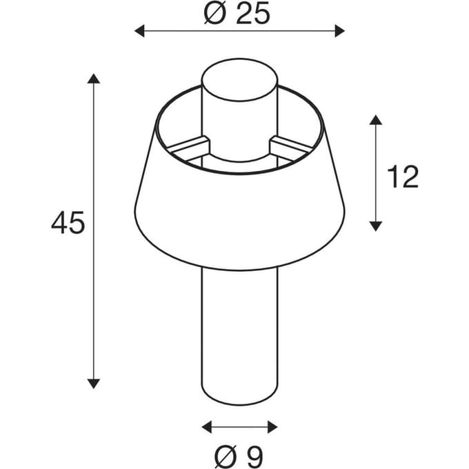 SLV Photoni 45 sokkellamp, zwart, aluminium, hoogte 45 cm