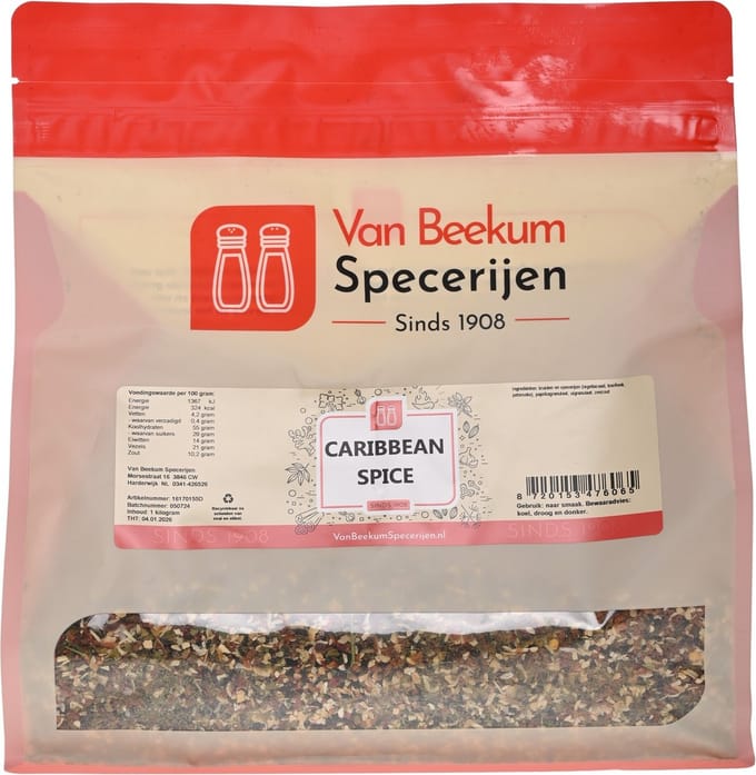 Van Beekum Specerijen - Caribbean Spice - 1 KG (hersluitbare stazak)