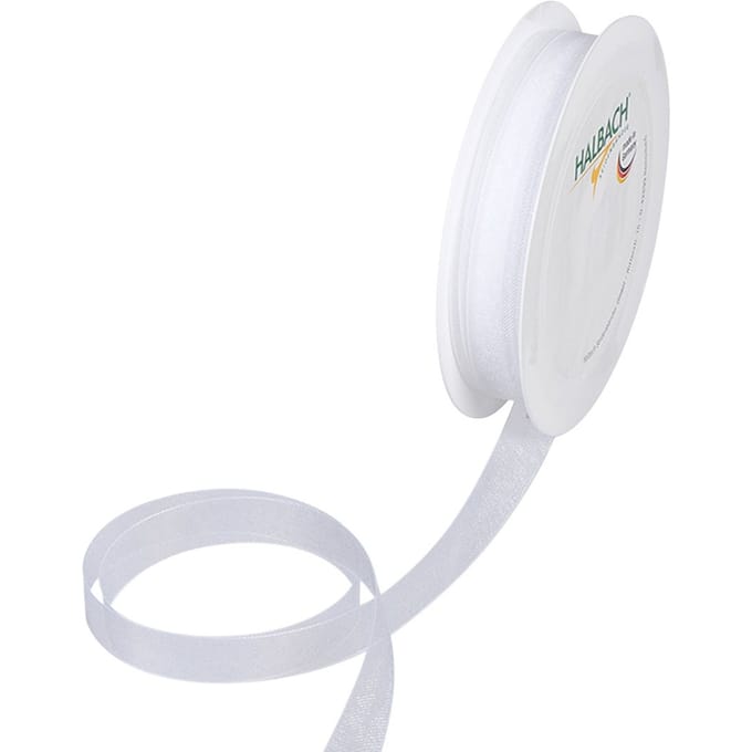 Organza lint, 10 mm - Wit