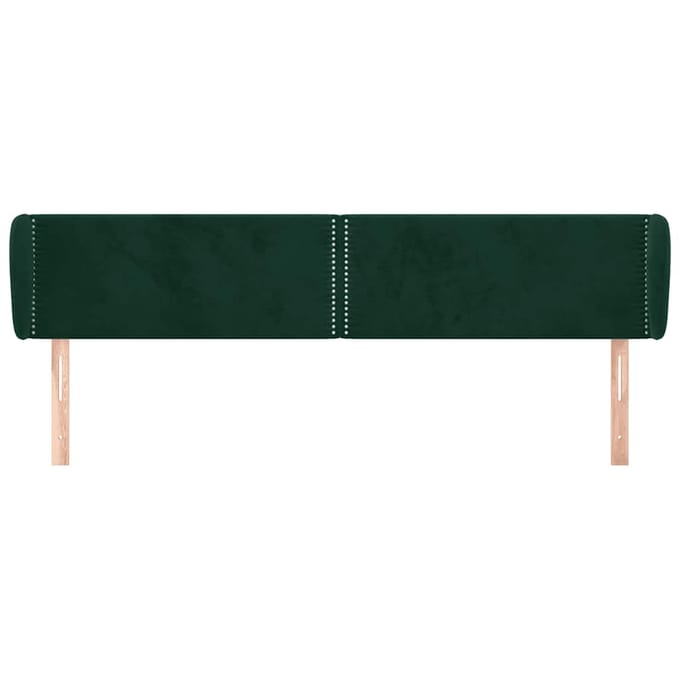 vidaXL Hoofdbord met randen 183x23x78/88 cm fluweel donkergroen