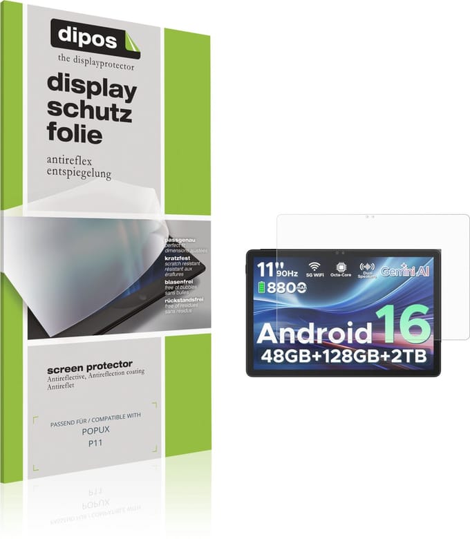 dipos – 2x Matte Beschermfolie geschikt voor POPUX P11 | Krasbestendige & antireflecterende Screenprotector Ultra-Thin