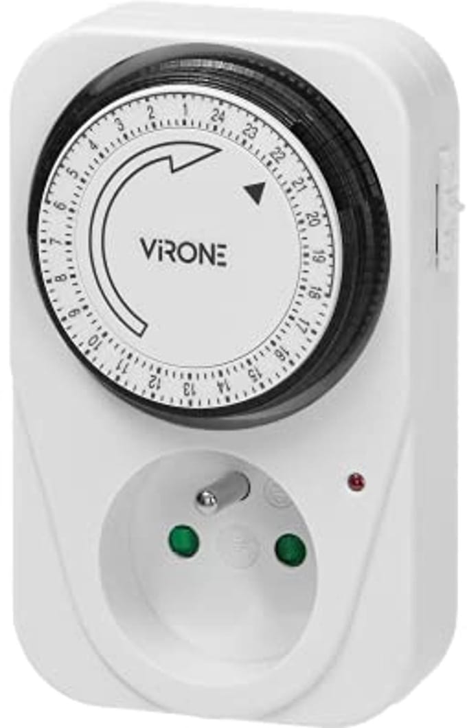 Mechanische Timer met Stopcontact 3500W en 15 Min Interval