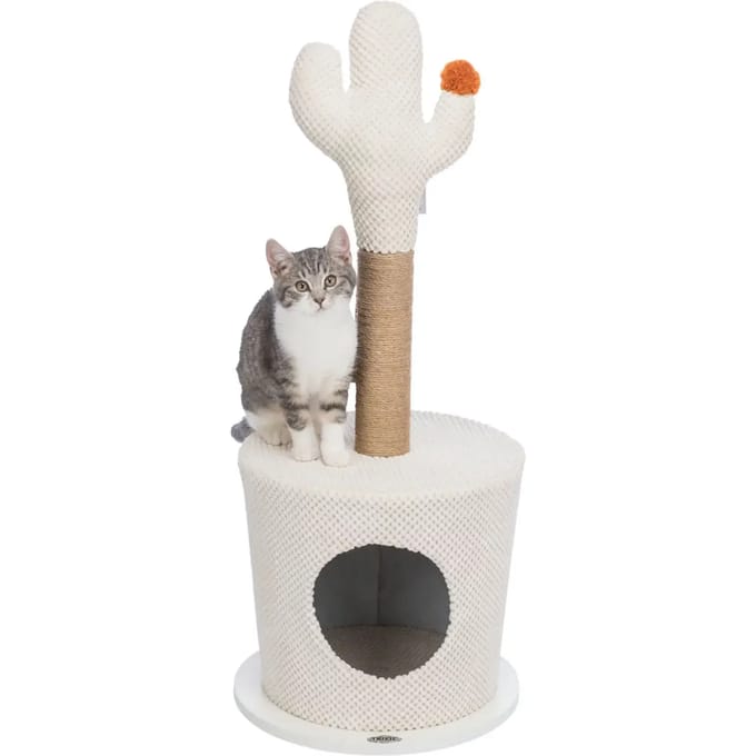 Knus kattenhuis met cactus Trixie