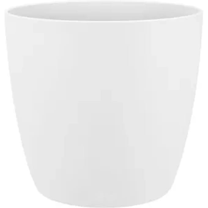 Elho Brussels Rond 18 - Bloempot voor Binnen - 100% Gerecycled Plastic - Ø 18.3 x H 16.8 cm - Wit
