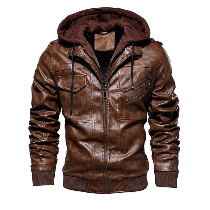 Heren PU Gewassen Leren Jas Grote Maat Leren Jas 3XL