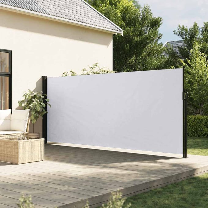 vidaXL - Windscherm - intrekbaar - 170x300 - cm - wit