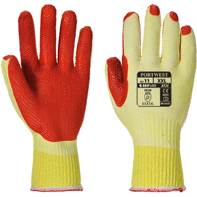 Portwest Flexo-Grip Nitril Handschoen (Retailverpakking) - Grijs/wit - M