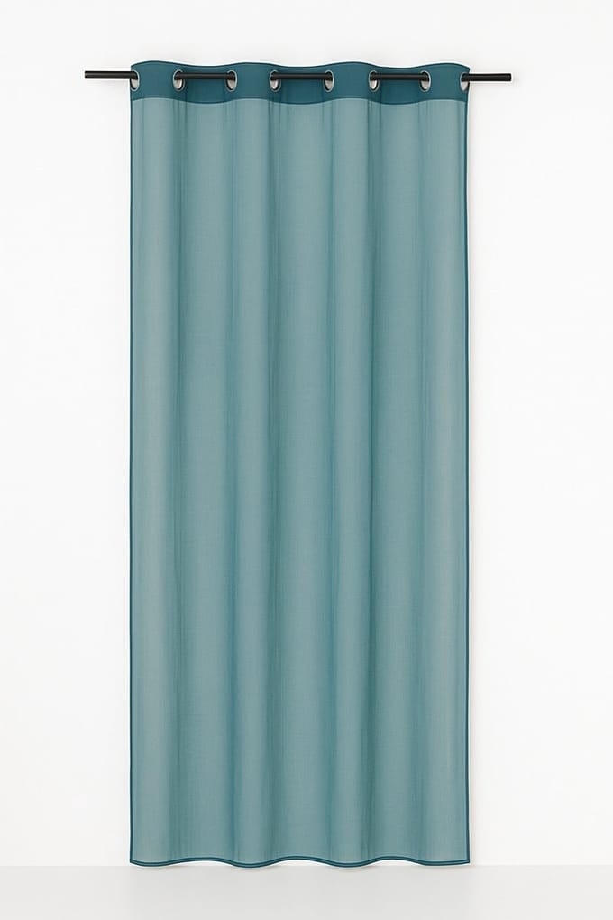Monna voorhang gordijn petrol 8 Rings 135 x 260 cm