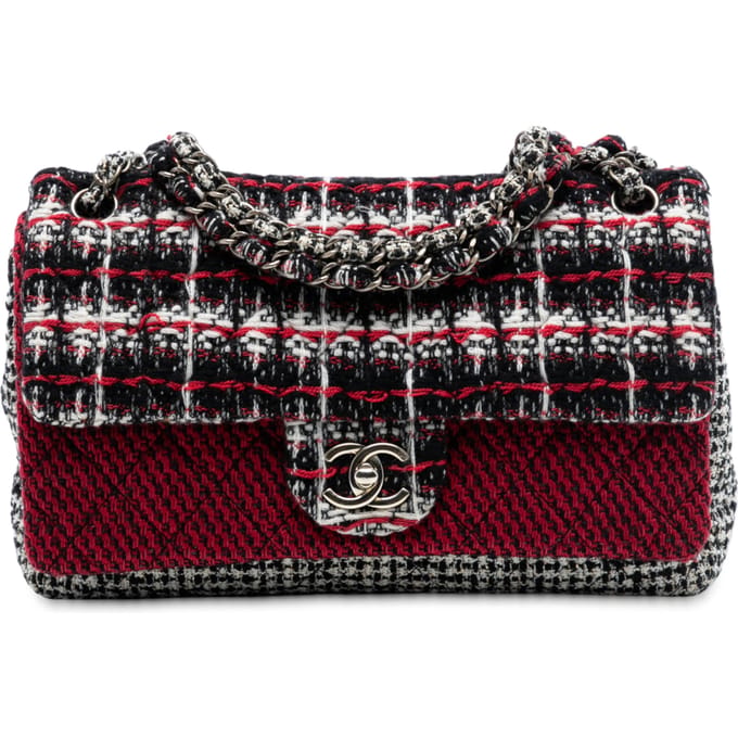 Tweed Multi Print Dubbele Flap Medium Pre-owned