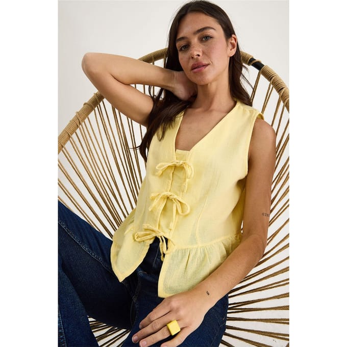 V-hals Crêpe Blouse met Strik
