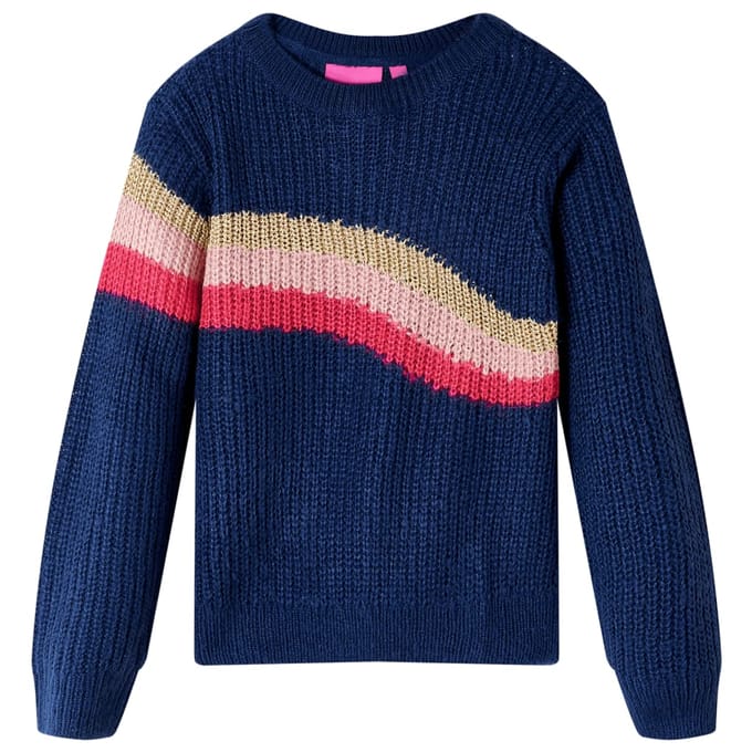 vidaXL - Kindertrui - gebreid - 140 - marineblauw