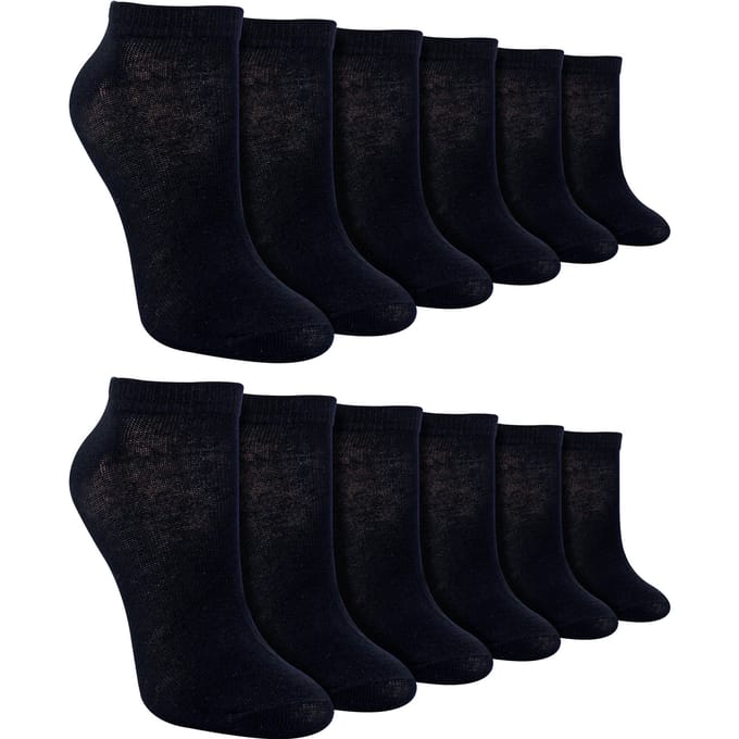 12 Paar Multipack Kinder Bamboe Trainer Sokken | Jongens Liner Sokken Ankle Wit - Zwart